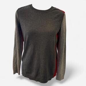 Gap grey long sleeve sweater with red accents Size S